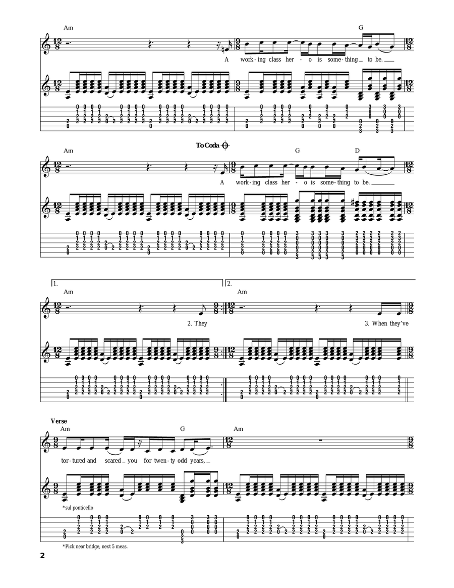 Working Class Hero Acoustic Guitar scores gallery preview page 2