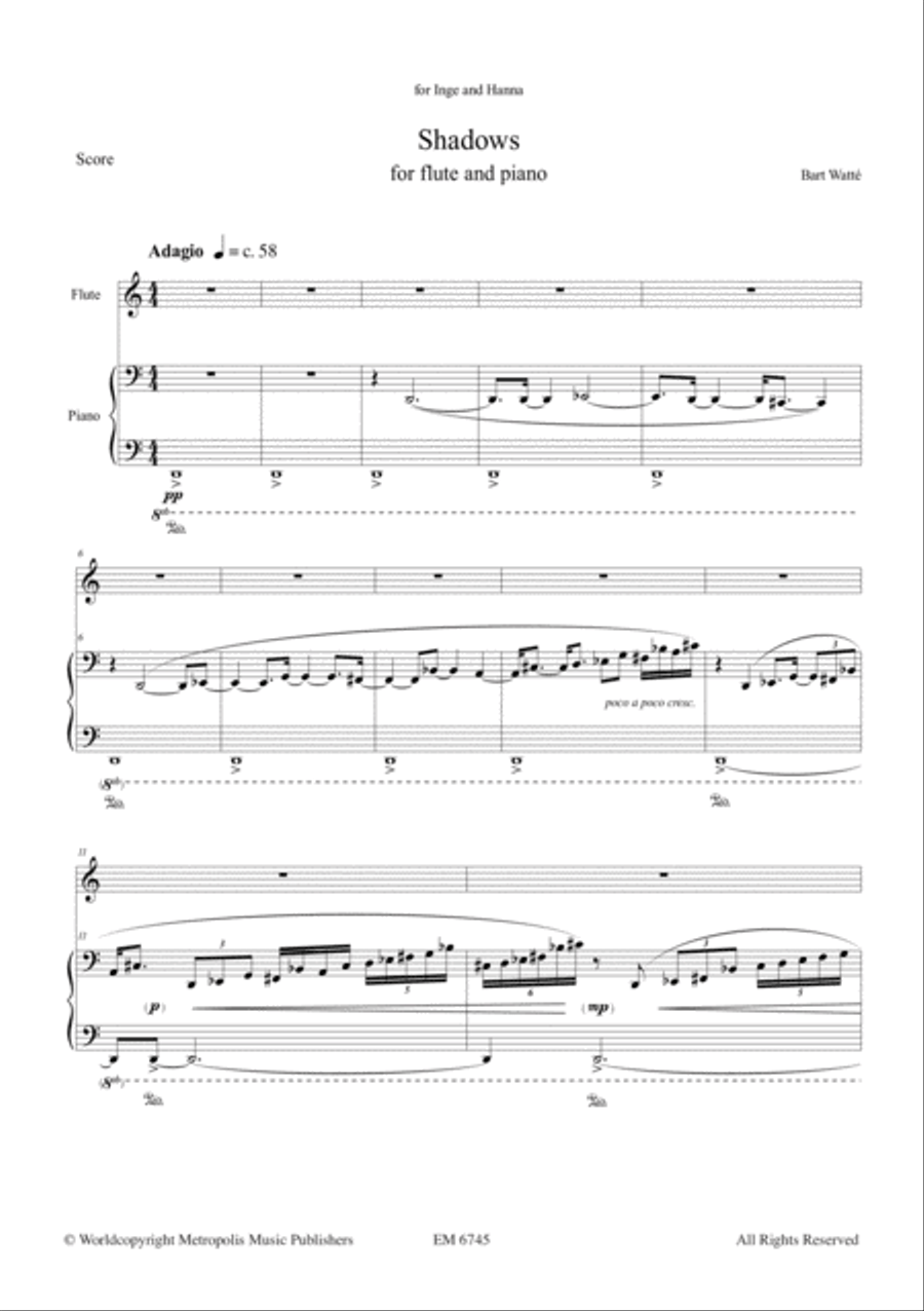 Shadows for Flute and Piano Flute Solo scores gallery preview page 2