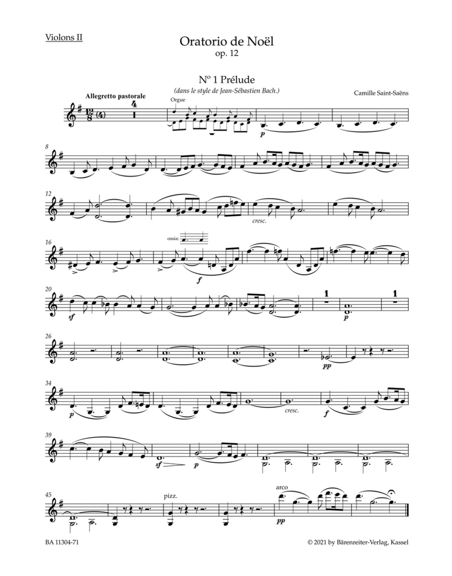 Oratorio de Noël, op. 12 Oratorio de Noël, op. 12 Violin scores gallery preview page 1
