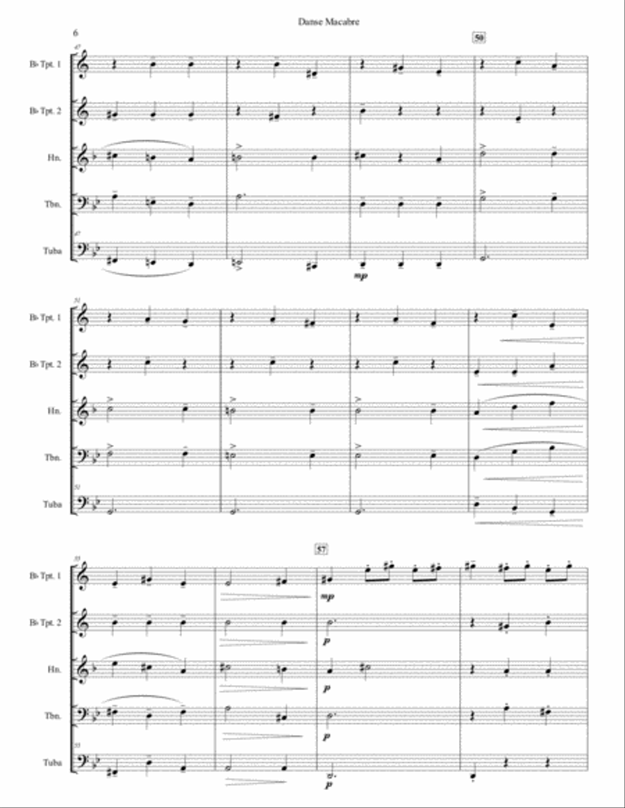 Danse Macabre for Brass Quintet Danse Macabre for Brass Quintet Brass Quintet scores gallery preview page 6