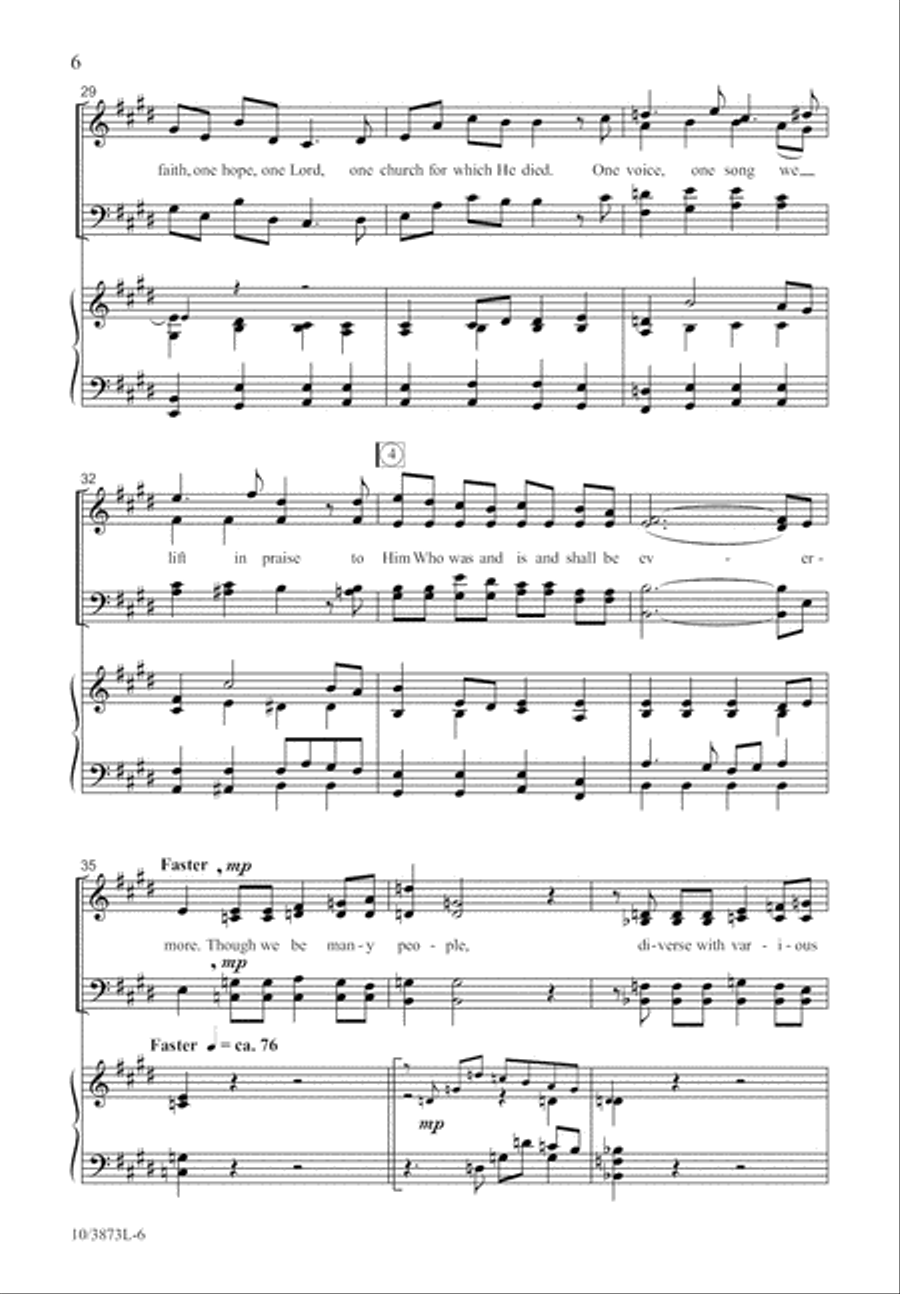 One Faith, One Hope, One Lord 4-Part scores gallery preview page 6