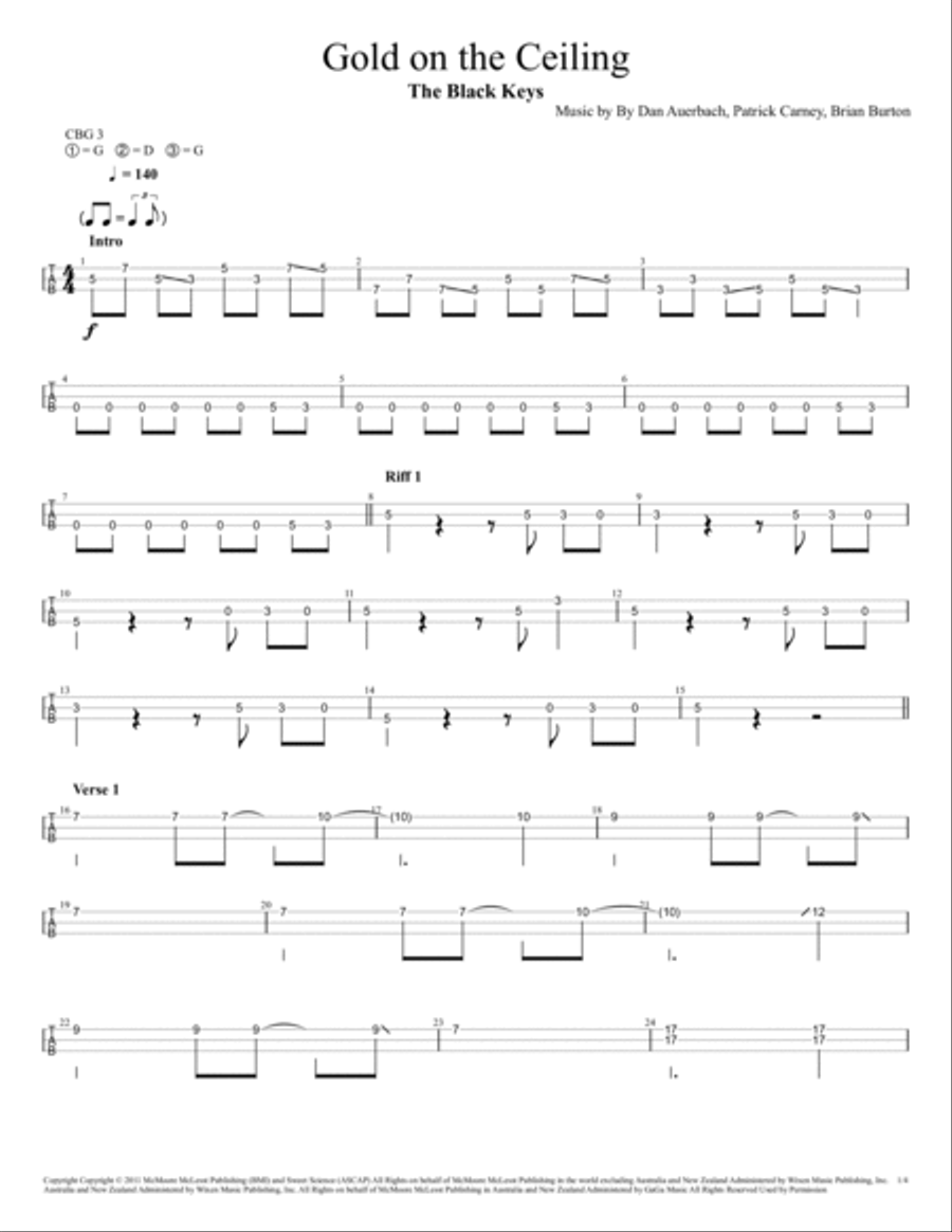 Gold On The Ceiling Guitar Solo scores gallery preview page 2