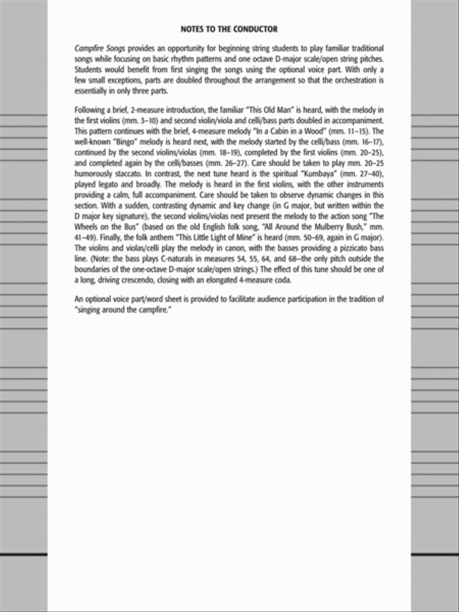 Campfire Songs: Score Campfire Songs: Score String Orchestra scores gallery preview page 2