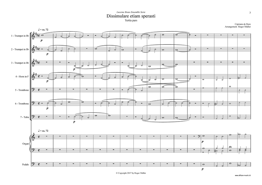 Dissimulare etiam sperasti - Tertia pars Brass Ensemble scores gallery preview page 4