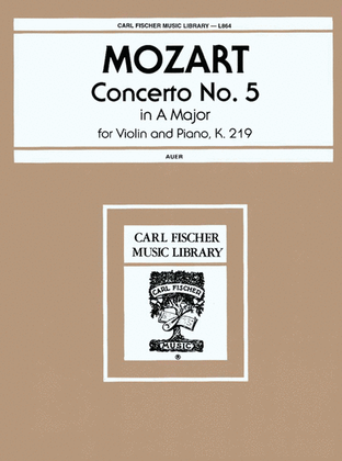Book cover for Concerto No. 5 in A Major