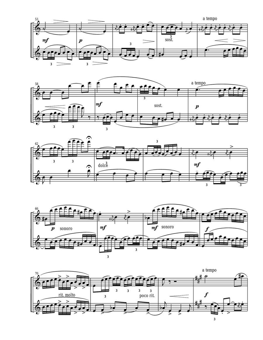 Espana, Music of Spain by Albeniz and Granados for flute duet Flute Duet scores gallery preview page 4