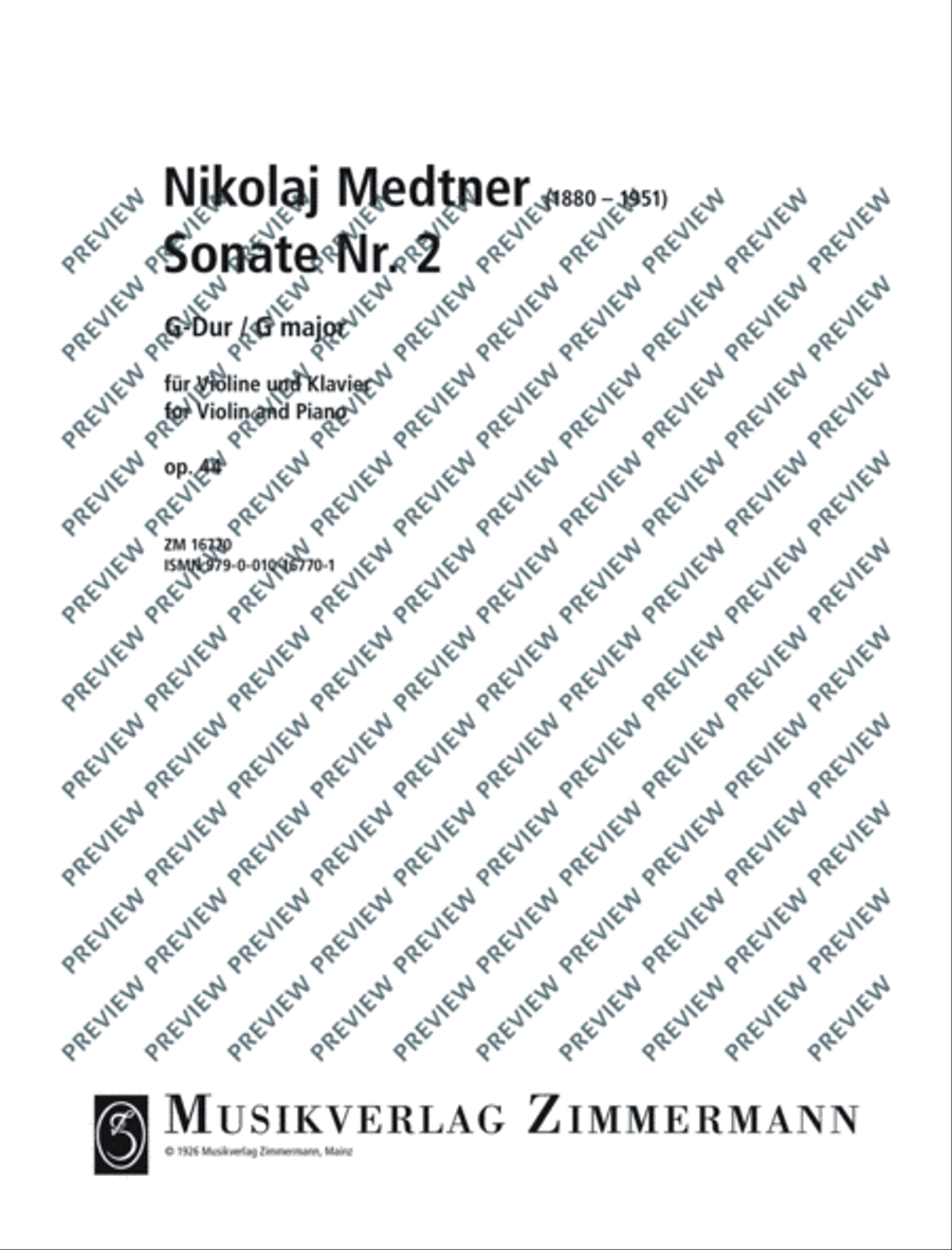 Sonata No. 2 G major Violin Solo scores gallery preview page 2