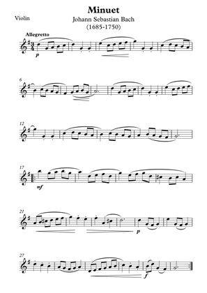 Minuet - Johann Sebastian Bach (Violin and Cello)