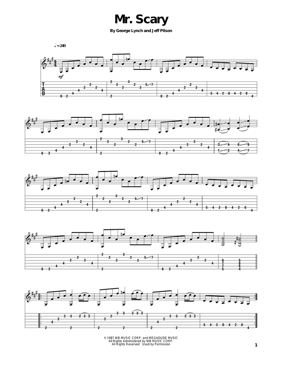 Mr. Scary Acoustic Guitar scores gallery preview page 1