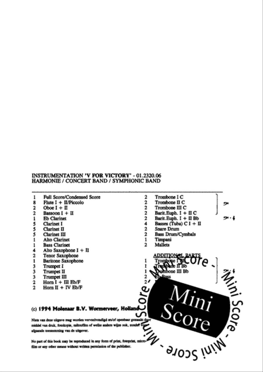 V for Victory Fanfare Band scores gallery preview page 5
