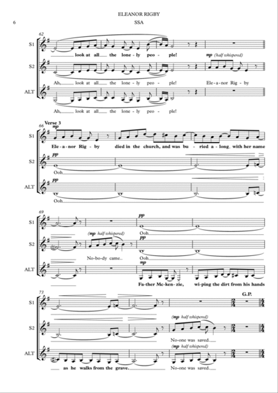 Eleanor Rigby Eleanor Rigby SSA scores gallery preview page 6