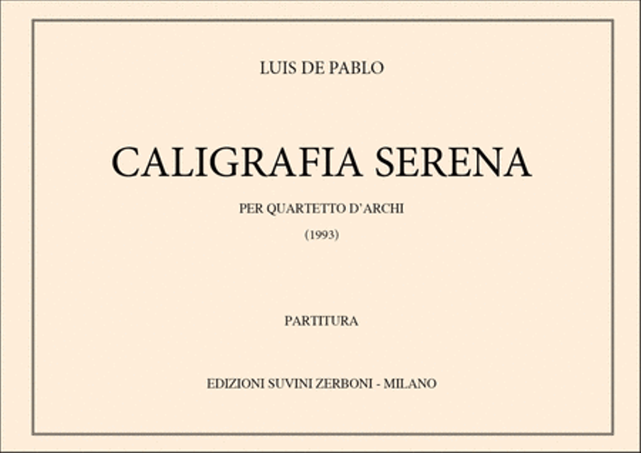 Caligrafia Serena Caligrafia Serena String Quartet scores gallery preview page 1