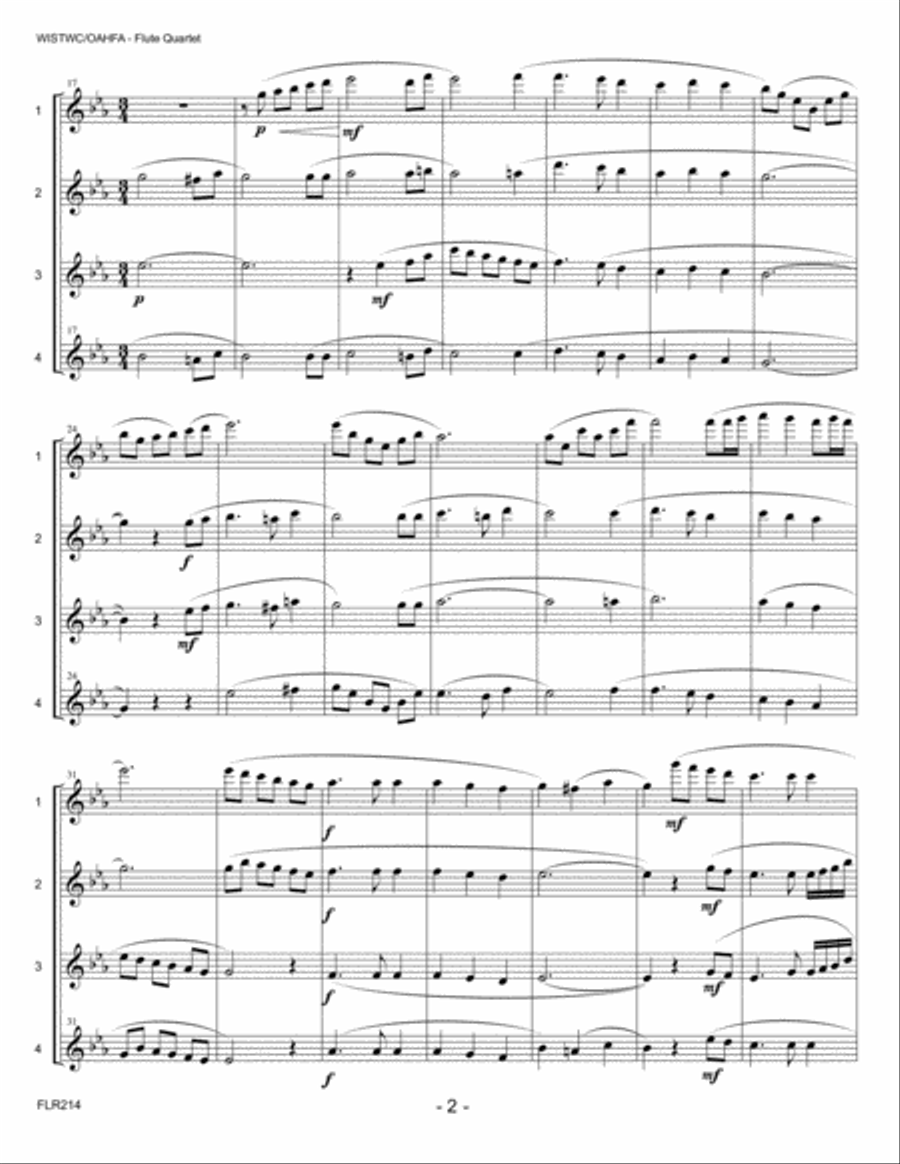 WHEN I SURVEY THE WONDROUS CROSS/ON A HILL FAR AWAY - FLUTE QUARTET Flute Quartet scores gallery preview page 2