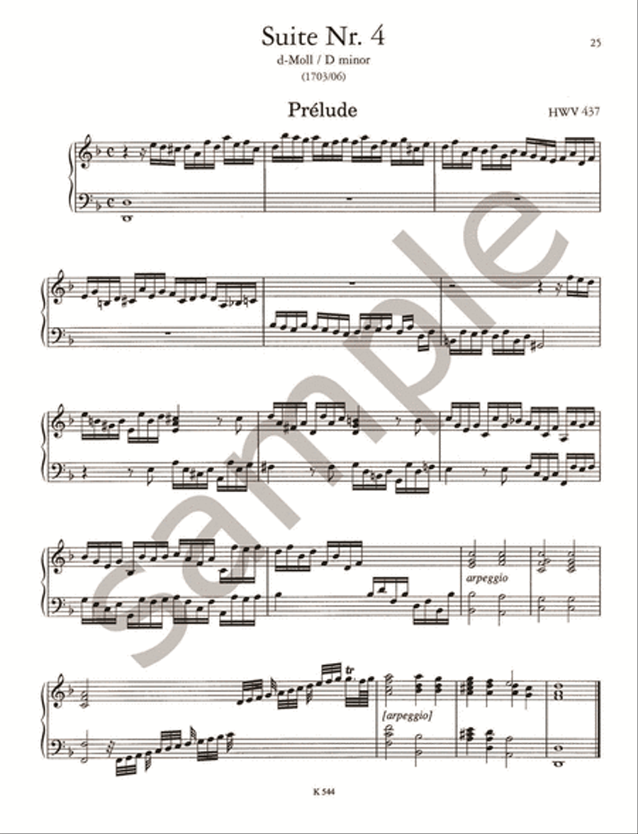 Keyboard Works -- Suites (Second Set) HWV 434-442 Piano scores gallery preview page 6