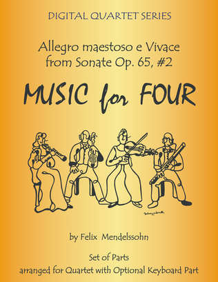 Book cover for Allegro maestoso e Vivace from Sonata Op. 65, #2 by Mendelssohn for String Quartet or Piano Quintet