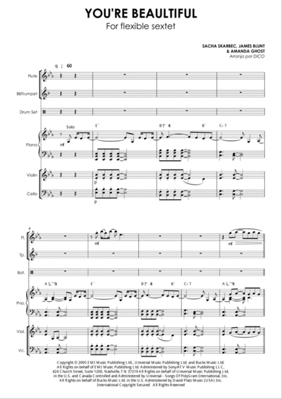 You're Beautiful Small Ensemble scores gallery preview page 2
