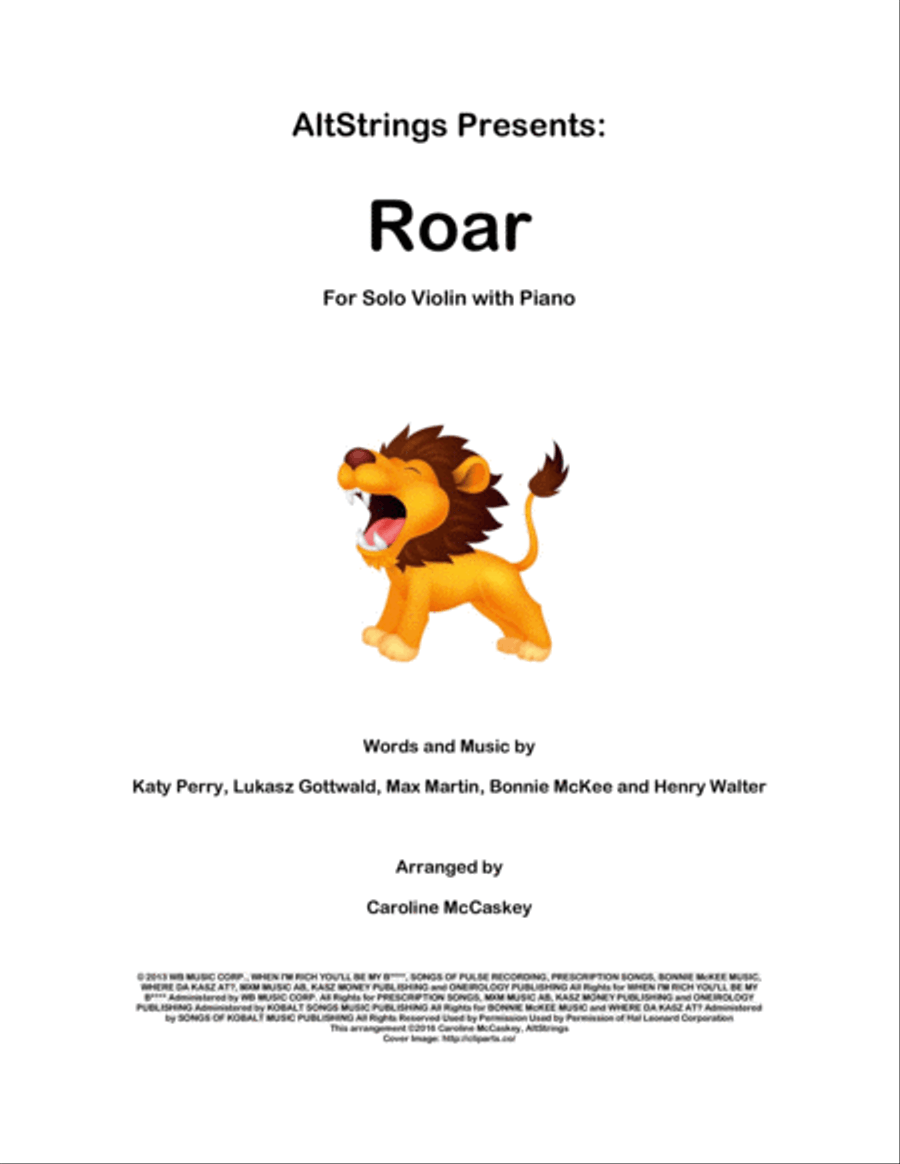 Roar Violin Solo scores gallery preview page 1
