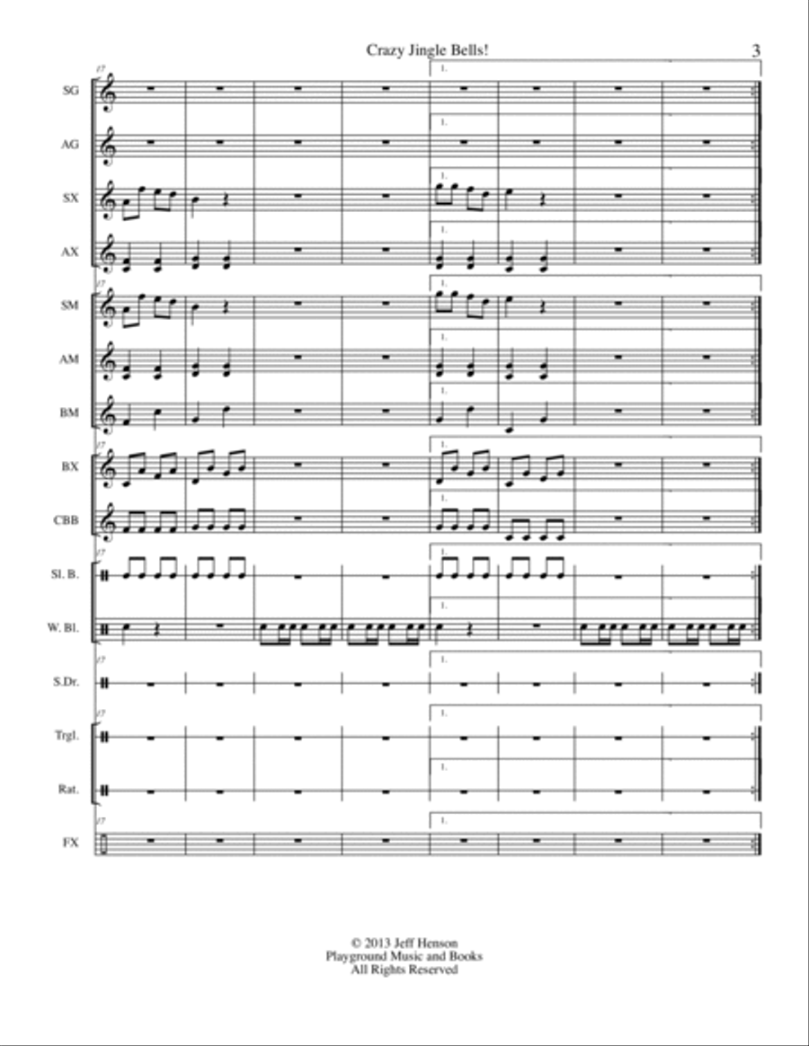 Crazy Jingle Bells Small Ensemble scores gallery preview page 5