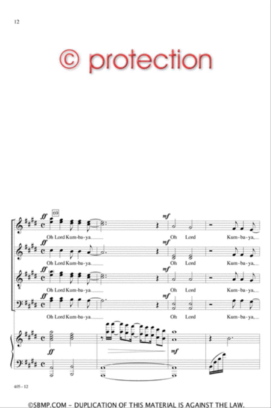 Kumbaya - SATB Octavo 4-Part scores gallery preview page 12