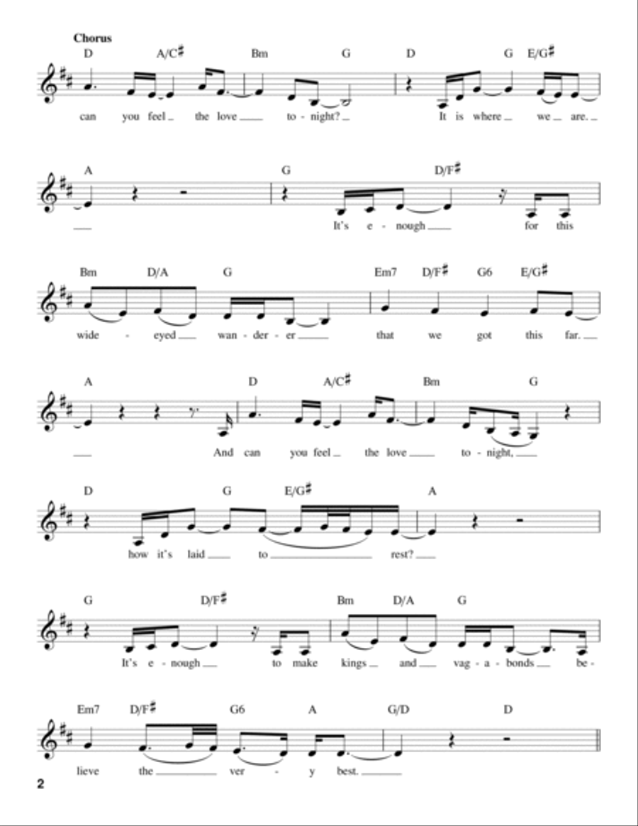 Can You Feel The Love Tonight (from The Lion King) Voice scores gallery preview page 2