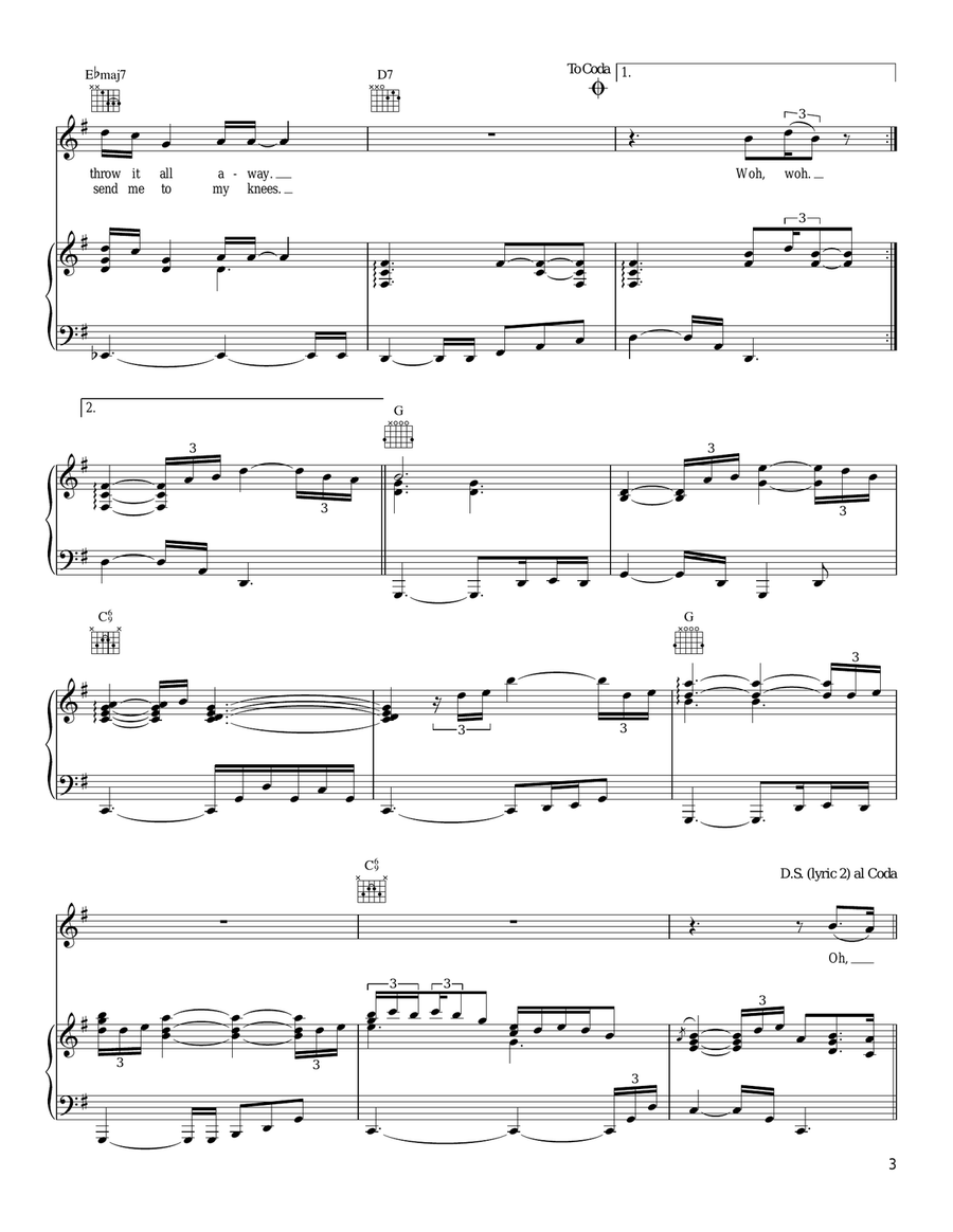 Gravity Piano, Vocal, Guitar scores gallery preview page 3
