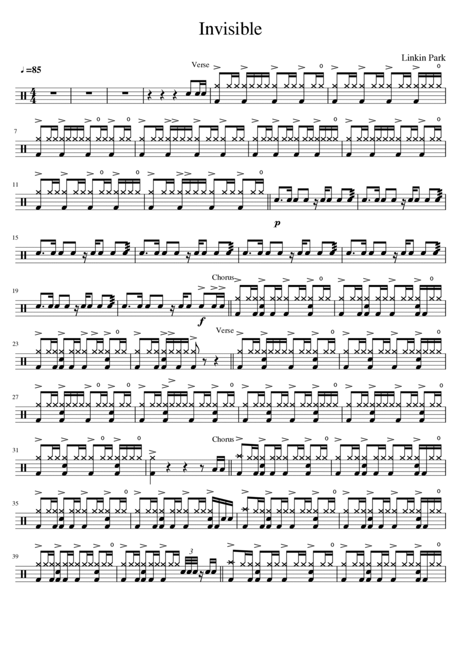 Invisible Drum Set scores gallery preview page 1