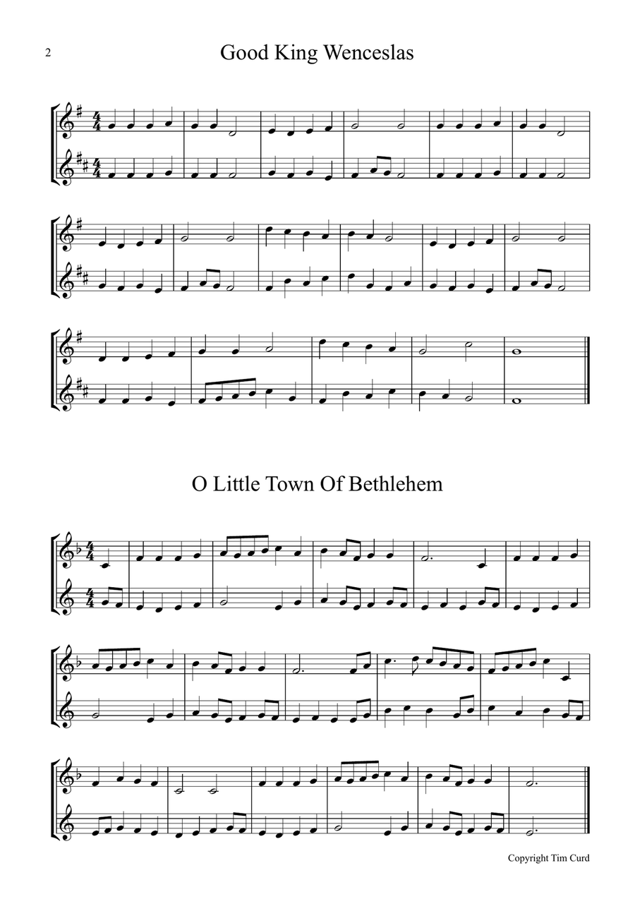 8 Christmas Duets For Cornet And Tenor Horn Brass Duet scores gallery preview page 2