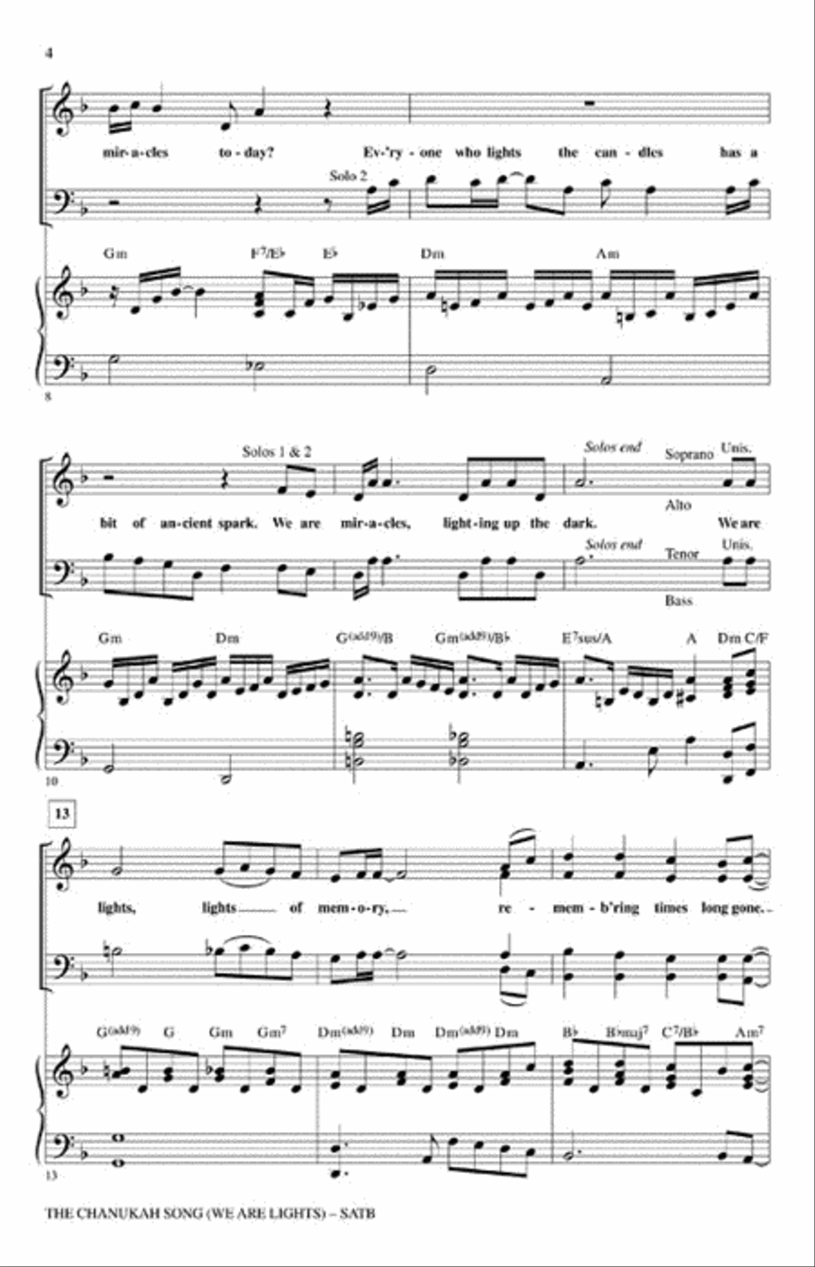 The Chanukah Song (We Are Lights) Choir scores gallery preview page 3
