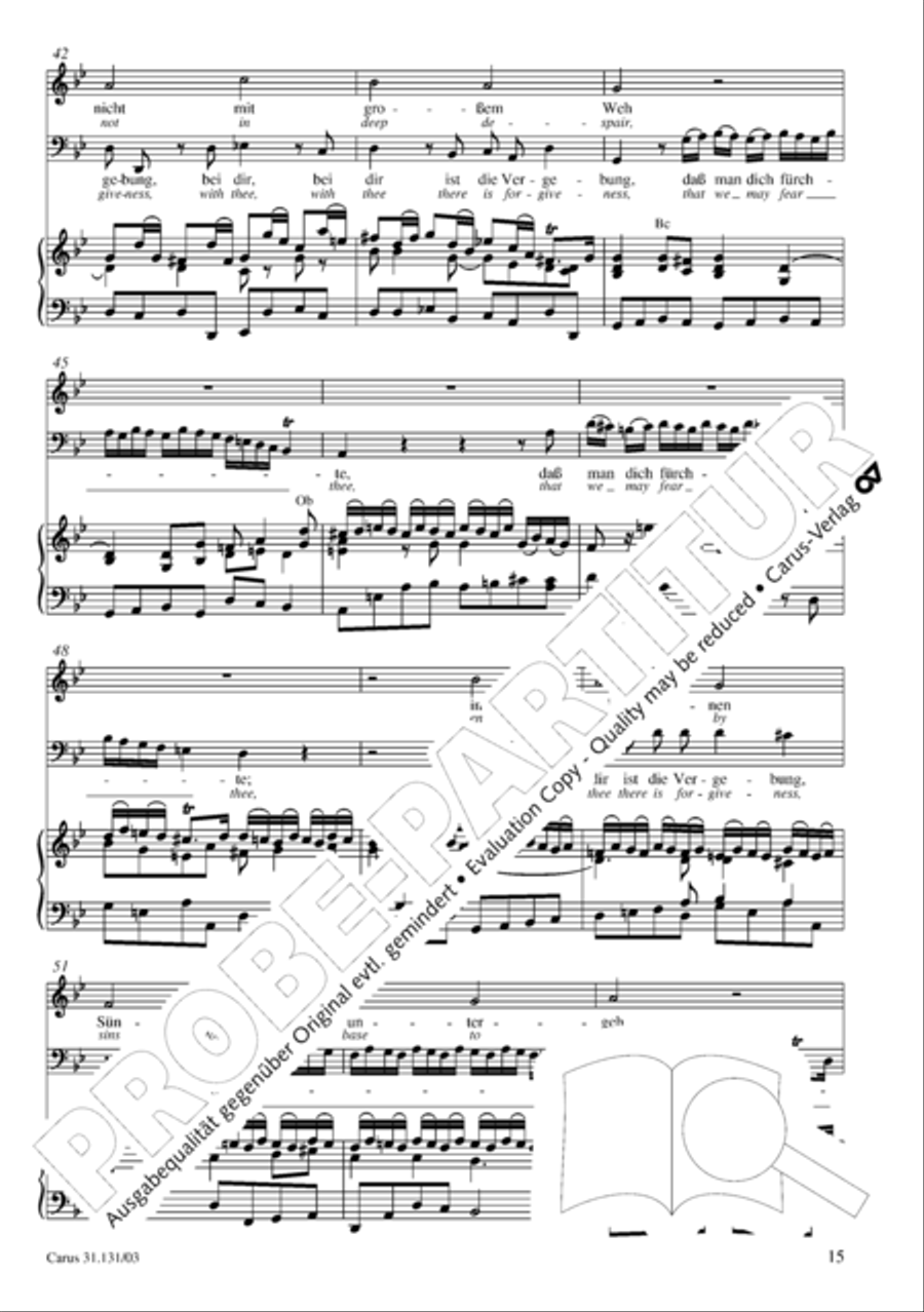 Form the deep, Lord, cried I, Lord, to Thee (Aus der Tiefe rufe ich, Herr, zu dir) 4-Part scores gallery preview page 16
