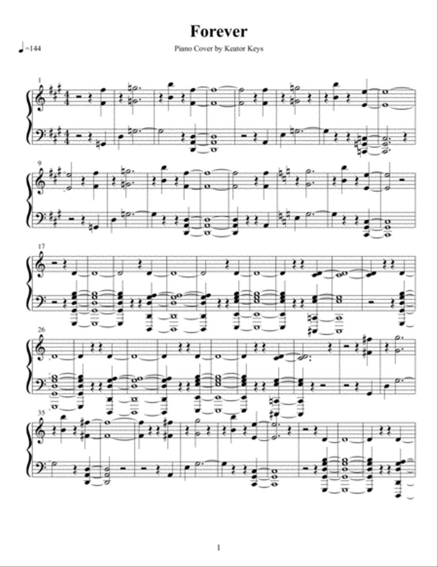 Forever (we Sing Hallelujah) Piano Solo scores gallery preview page 1
