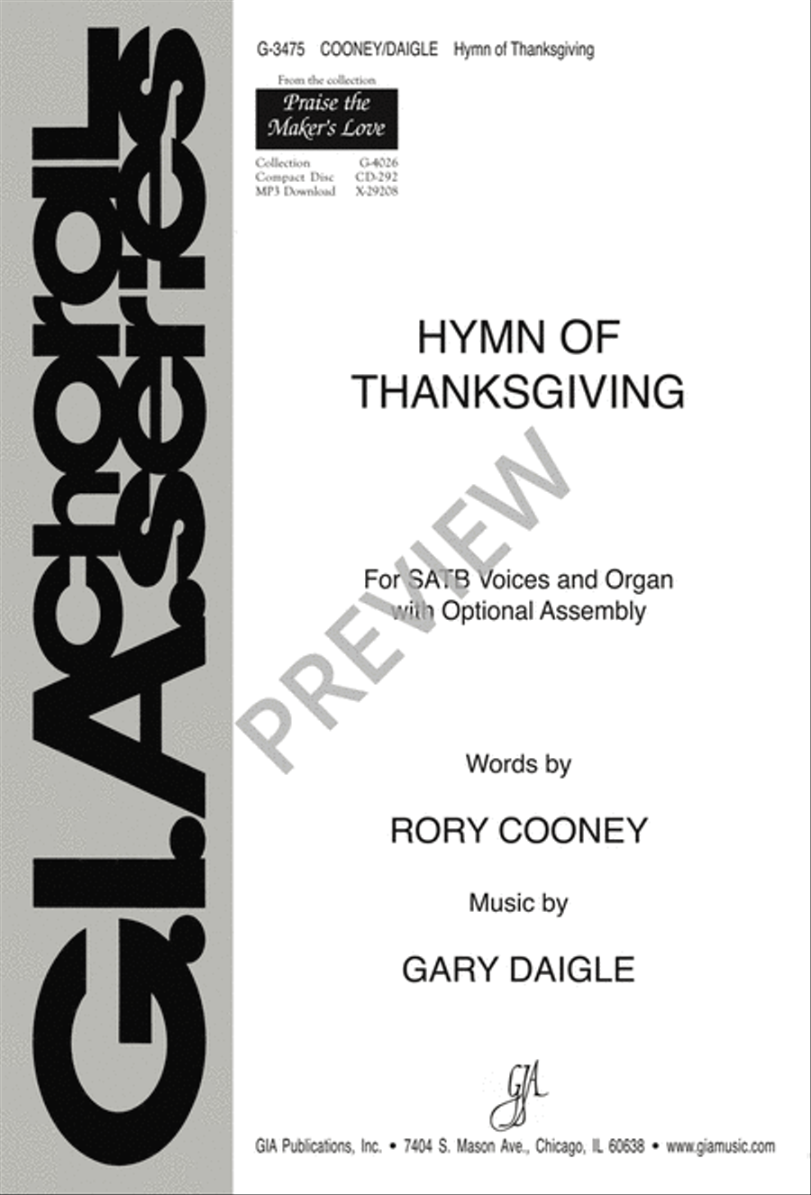 Hymn of Thanksgiving 4-Part scores gallery preview page 2