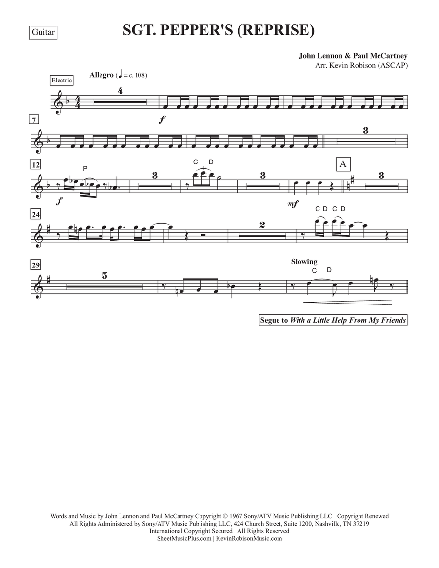 Sgt. Pepper's Lonely Hearts Club Band (reprise) Small Ensemble scores gallery preview page 2