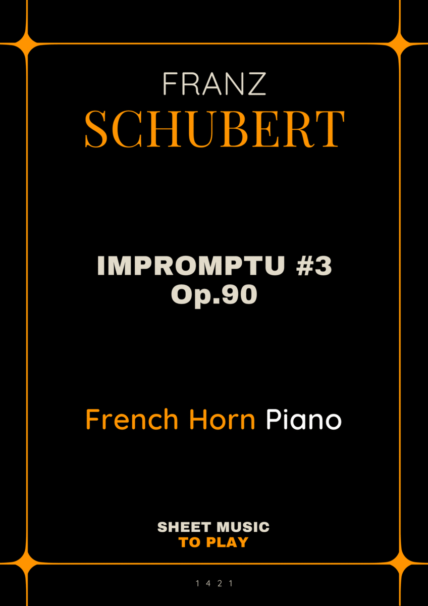 Impromptu No.3, Op.90 - French Horn and Piano (Full Score and Parts) image number null