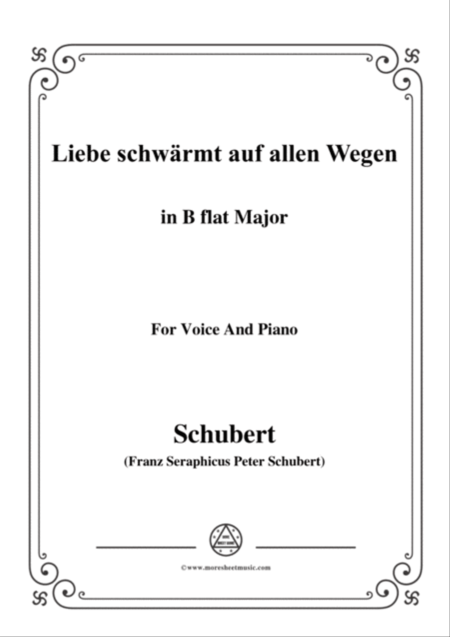Schubert-Liebe schwärmt auf allen Wegen,in B flat Major Piano, Vocal scores gallery preview page 1