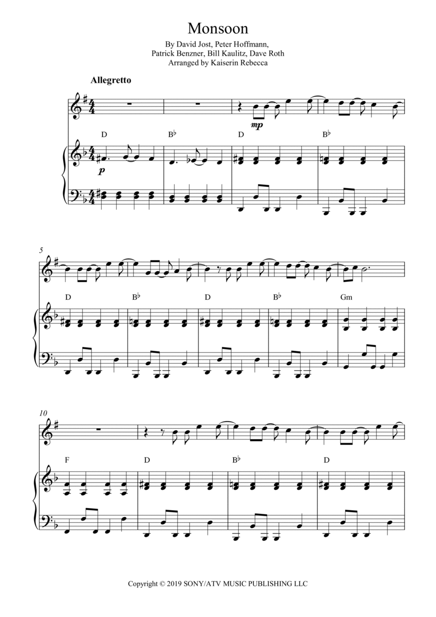 Monsoon B-Flat Clarinet scores gallery preview page 1