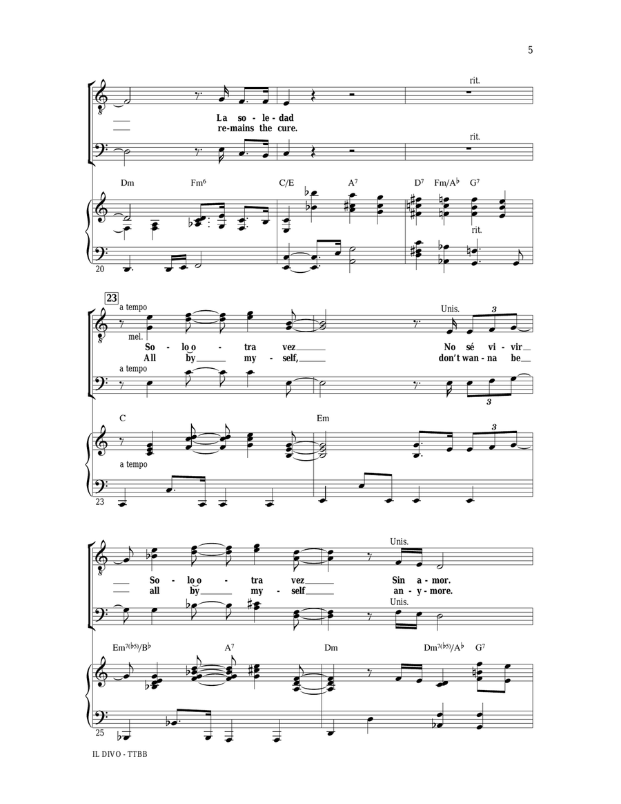 All By Myself TTBB scores gallery preview page 4