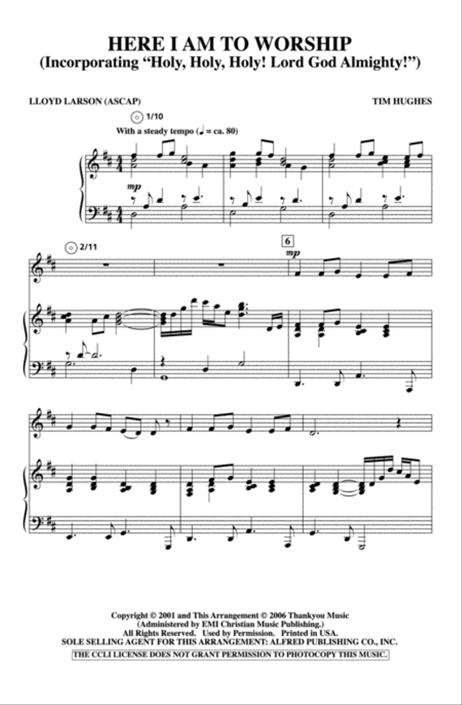 Here I Am to Worship 4-Part scores gallery preview page 2