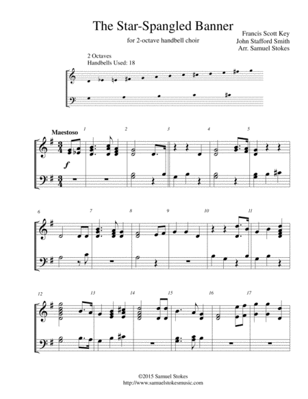 The Star-Spangled Banner - for 2-octave handbell choir image number null