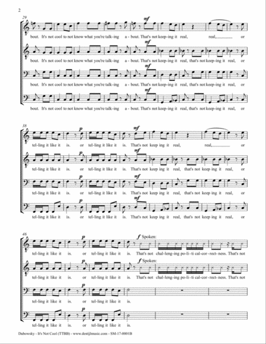 It's Not Cool (TTBB) TTBB scores gallery preview page 4