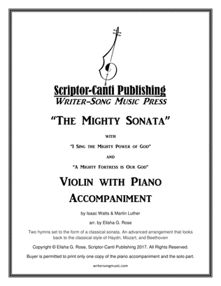 Book cover for (I Sing The Mighty Power Of God & A Mighty Fortress Is Our God) The Mighty Sonata - Violin