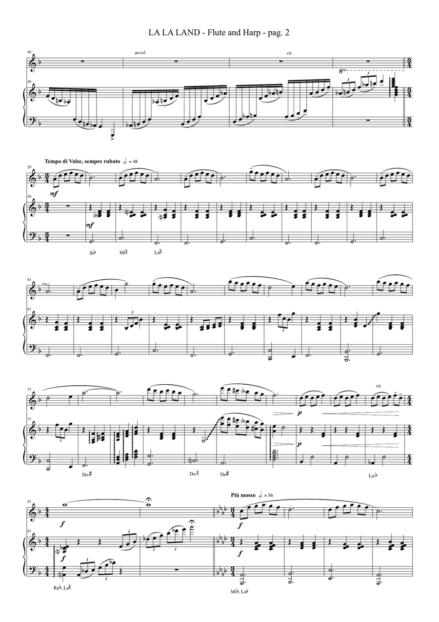 Mia & Sebastian's Theme Flute scores gallery preview page 3