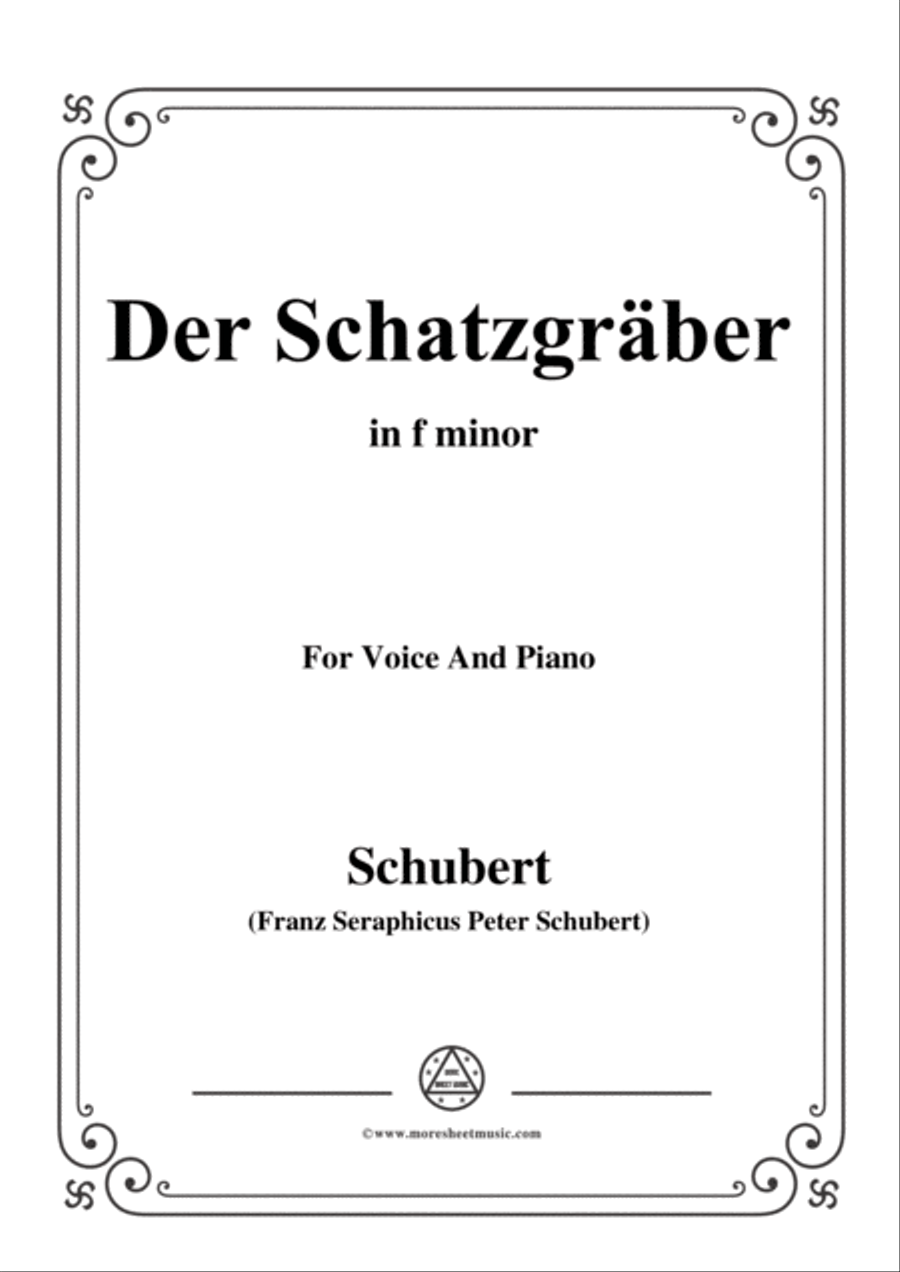 Schubert-Der Schatzgräber,in f minor,for voice and piano Voice Solo scores gallery preview page 1