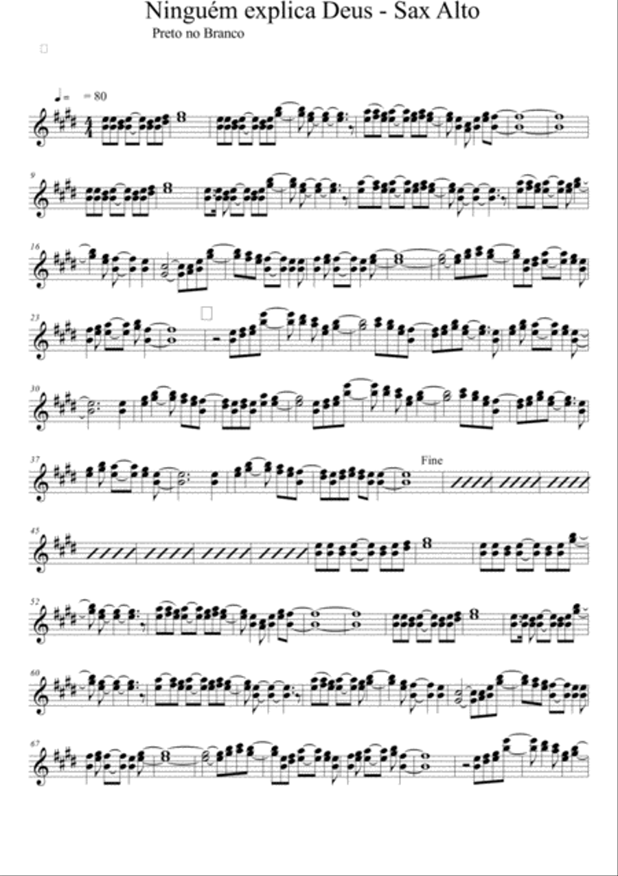 Nobody Explains God Alto Sax 1st and 2nd Voice Alto Saxophone scores gallery preview page 1