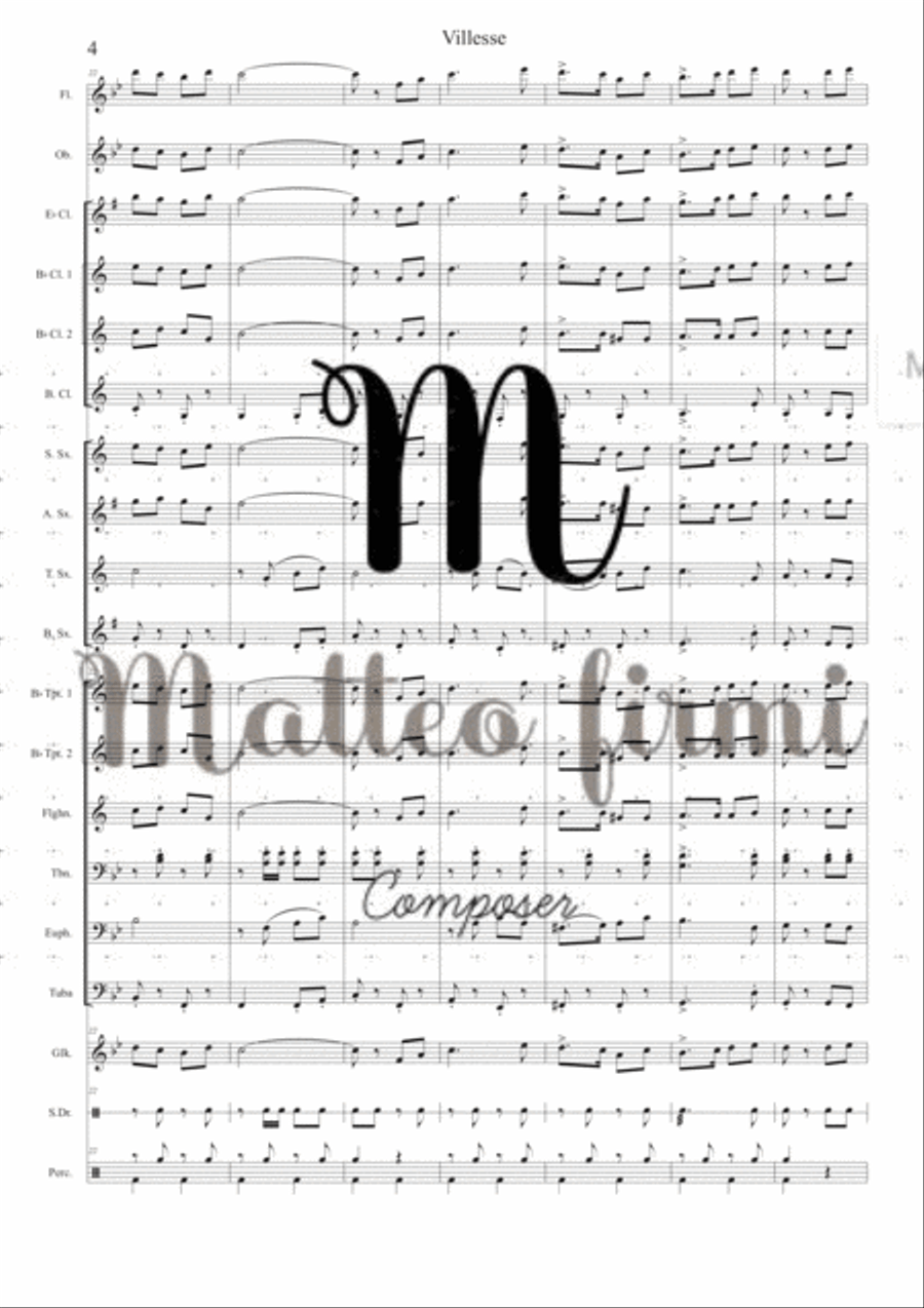 Villesse - concert march Concert Band scores gallery preview page 6