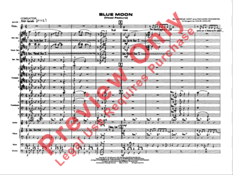 Blue Moon Blue Moon Jazz Ensemble scores gallery preview page 3