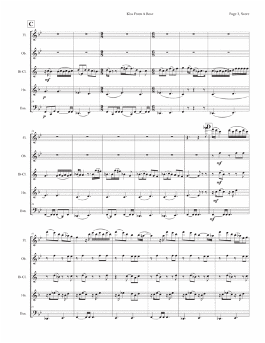 Kiss From A Rose Kiss From A Rose Woodwind Quintet scores gallery preview page 3