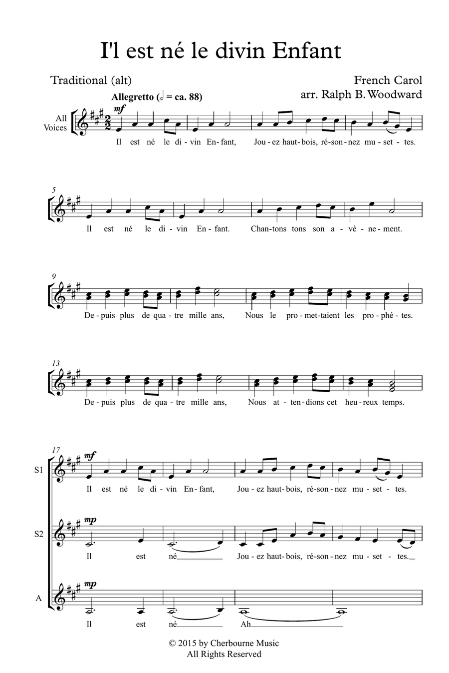 I'l est ne le divin Enfant SSA scores gallery preview page 2