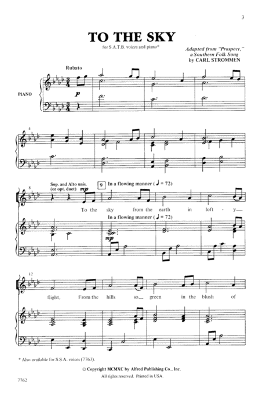 To the Sky To the Sky Choir scores gallery preview page 1