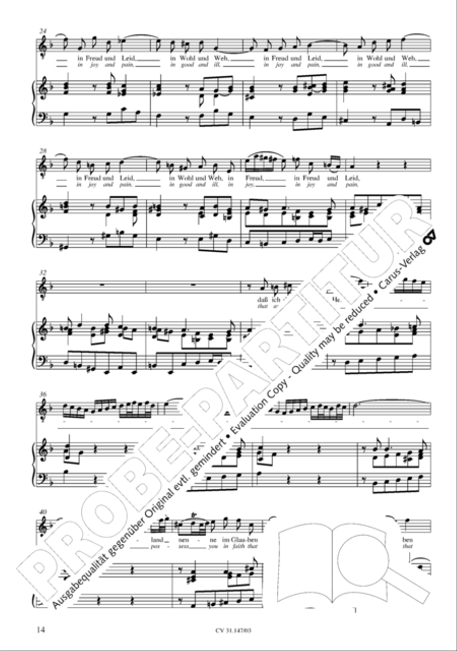 Heart and mouth and thought and action (Herz und Mund und Tat und Leben) 4-Part scores gallery preview page 15