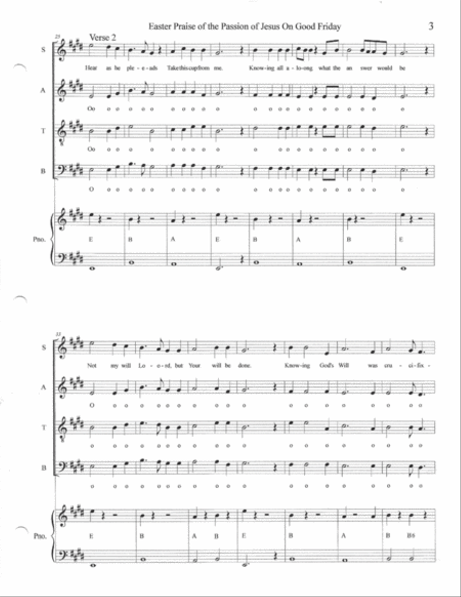 Easter Praise of the Passion of Jesus on Good Friday 4-Part scores gallery preview page 3